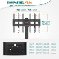 ELIVED EV017 forgó TV állvány 37-70 colos tévéhez, 40 kg terhelhetőség, VESA 600x400 4