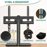 ELIVED EV017 forgó TV állvány 37-70 colos tévéhez, 40 kg terhelhetőség, VESA 600x400 5