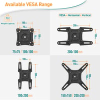 ELIVED EV3030 szekrény alá szerelhető TV tartó 14-42 hüvelykes LCD TV-hez, max 10 kg, VESA max 200x200 mm 5