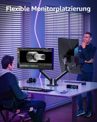 ELIVED EV6012B Dual Monitor Tartó 13-32 Colos Képernyőhöz, Gázrugós Monitor Kar Forgatható 9