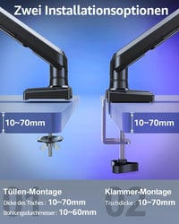ELIVED EV6012B Dual Monitor Tartó 13-32 Colos Képernyőhöz, Gázrugós Monitor Kar Forgatható 7