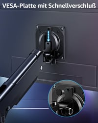 ELIVED EV6012B Dual Monitor Tartó 13-32 Colos Képernyőhöz, Gázrugós Monitor Kar Forgatható 6