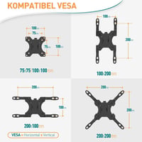 Nástenný držiak na monitor ELIVED EV6023 pre obrazovky do 35 palcov, plynová pružina 3 – 12 kg, VESA 75/100/200 mm, sklopný a otočný, odolné prevedenie 4