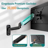 Nástenný držiak na monitor ELIVED EV6023 pre obrazovky do 35 palcov, plynová pružina 3 – 12 kg, VESA 75/100/200 mm, sklopný a otočný, odolné prevedenie 8