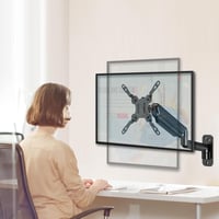 Nástenný držiak na monitor ELIVED EV6023 pre obrazovky do 35 palcov, plynová pružina 3 – 12 kg, VESA 75/100/200 mm, sklopný a otočný, odolné prevedenie 9