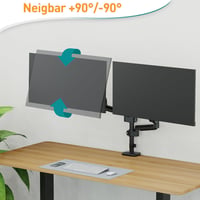 ELIVED EV6032 Dupla Monitortartó Kar 13-32 Colos Képernyőkhöz, VESA 75/100, Gázrugós, 360° Forgatható, 9kg/Kar Teherbírás, Állítható Magassá 7