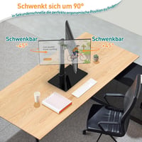 ELIVED Monitor Állvány 13-32 Hüvelyk Képernyőkhöz 15kg-ig, Asztali Monitorkar 360° Forgatható 90° Döntés VESA 75/100mm 3