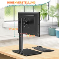 ELIVED Monitor Állvány 13-32 Hüvelyk Képernyőkhöz 15kg-ig, Asztali Monitorkar 360° Forgatható 90° Döntés VESA 75/100mm 5