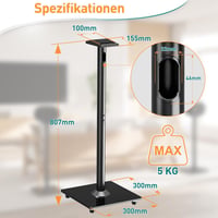 ELIVED Sonos Era 300 hangfal állvány, 80,7 cm magas, üveg alappal, fekete, pár 3