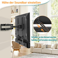 ELIVED Soundbar Tartó Konzol TV-hez 6,8 kg-ig, Állítható Fali Rögzítő Szerelőeszköz Nélkül, Kivehető Karokkal EV5010 2