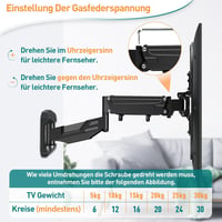 ELIVED EV031 gázrugós fali TV-konzol, 23-55", max. 25 kg - fekete 8