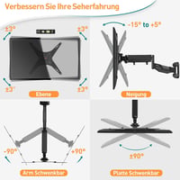 ELIVED EV031 gázrugós fali TV-konzol, 23-55", max. 25 kg - fekete 2