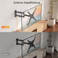 ELIVED TV držiak na stenu pre 26-60 palcové televízory, sklopný a otočný, VESA 100x100-400x400 mm, max. 35 kg, pre ploché a zakrivené obrazovky, s kĺbovým ramenom 9