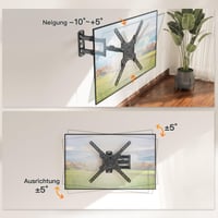 ELIVED TV držiak na stenu pre 26-60 palcové televízory, sklopný a otočný, VESA 100x100-400x400 mm, max. 35 kg, pre ploché a zakrivené obrazovky, s kĺbovým ramenom 5