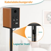 ELIVED Univerzális Hangfal Állvány 808mm Üveg Talppal Satellite és Polc Hangfalakhoz Kábel Vezetéssel Teufel JBL Sony 10kg Teherbírás 1 Pár 4