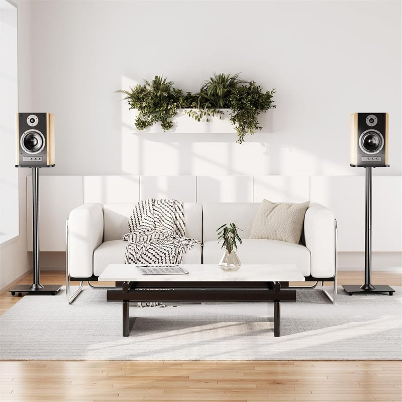 ELIVED Univerzális Hangfal Állvány 808mm Üveg Talppal Satellite és Polc Hangfalakhoz Kábel Vezetéssel Teufel JBL Sony 10kg Teherbírás 1 Pár