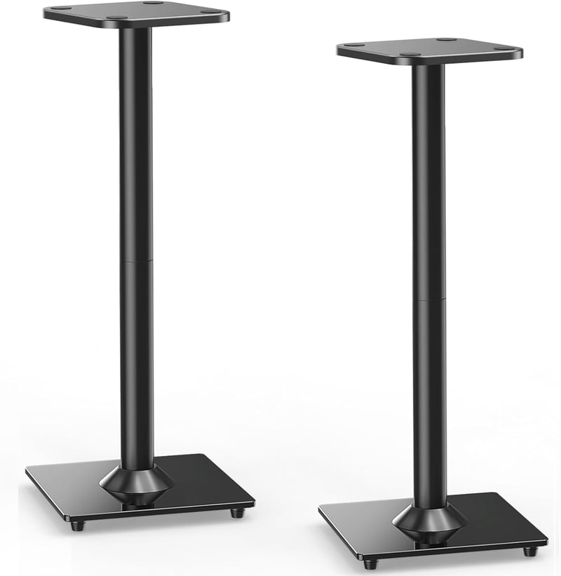 ELIVED Univerzális Hangfal Állvány 808mm Üveg Talppal Satellite és Polc Hangfalakhoz Kábel Vezetéssel Teufel JBL Sony 10kg Teherbírás 1 Pár