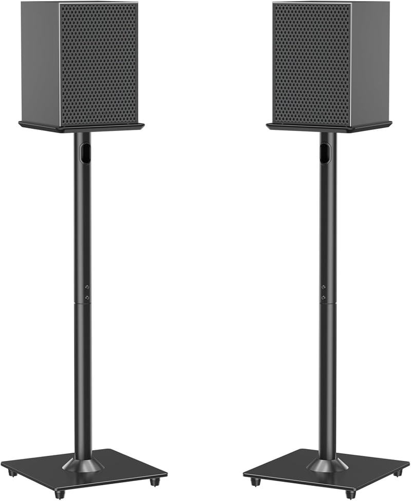 ELIVED Univerzális Hangfal Állvány 808mm Üveg Talppal Satellite és Polc Hangfalakhoz Kábel Vezetéssel Teufel JBL Sony 10kg Teherbírás 1 Pár