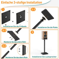 ELIVED Univerzális Hangfal Állvány 808mm Üveg Talppal Satellite és Polc Hangfalakhoz Kábel Vezetéssel Teufel JBL Sony 10kg Teherbírás 1 Pár 7