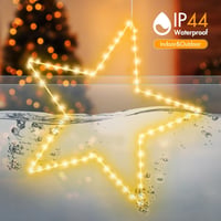 ELKTRY 140 LED-es Karácsony Csillag Dekoráció, Meleg Fehér, Összecsukható, 8 Mód, Időzítő, Vízálló 5