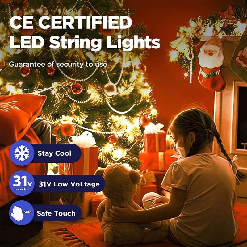 ELKTRY 2000 LED Tündérfény 50m Meleg Fehér Kültéri Beltéri Vízálló IP44