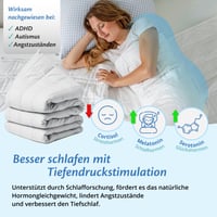 Záťažová deka Ella 135x200 cm, 7 kg, biela, 100 % bavlna, terapeutická deka na odbúranie stresu pre hlboký spánok, vhodná pre telesnú hmotnosť 55-85 kg, pre mužov a ženy 6