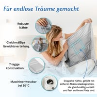Záťažová deka Ella 135x200 cm, 7 kg, biela, 100 % bavlna, terapeutická deka na odbúranie stresu pre hlboký spánok, vhodná pre telesnú hmotnosť 55-85 kg, pre mužov a ženy 7