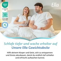 Záťažová deka Ella 135x200 cm, 7 kg, biela, 100 % bavlna, terapeutická deka na odbúranie stresu pre hlboký spánok, vhodná pre telesnú hmotnosť 55-85 kg, pre mužov a ženy 4