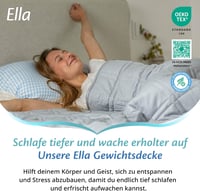 Ella Súlyozott Takaró 150x200cm 9kg Szürke Stresszoldó Pamut Paplanhuzat 4