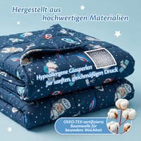 Pătură cu greutate Ella pentru copii 3,2 kg, 100x150 cm, Pătură terapeutică împotriva stresului și anxietății, Microbile de sticlă hipoalergenice, Bumbac moale, pentru copii între 25-40 kg 6