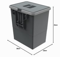 Odpadkový kôš ELLETIPI 1954 Easy 2.0 z recyklovaného plastu s vekom, 18 litrov, sivý, nástenný (stav: pozri 2. obrázok) 10
