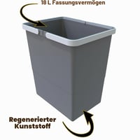 Odpadkový kôš ELLETIPI 1954 Easy 2.0 z recyklovaného plastu s vekom, 18 litrov, sivý, nástenný (stav: pozri 2. obrázok) 6