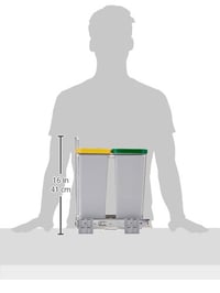 Coș de gunoi selectiv extractibil ELLETIPI PF01 34C2, gri, 41x23x36 cm, pentru bază din plastic și metal 3