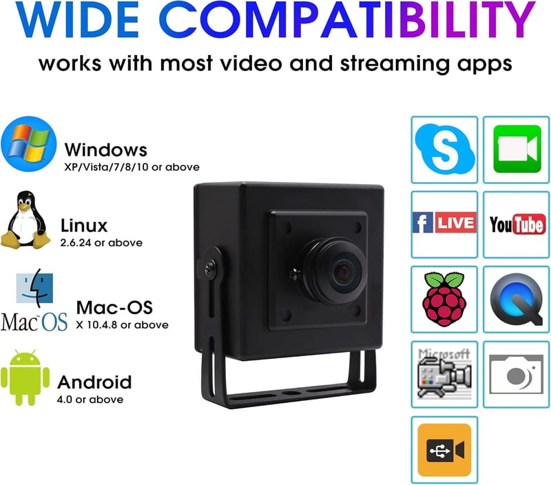 ELP 1080P Full HD Webkamera USB 2.0 100fps OTG Android Windows Linux Mac kompatibilis