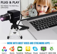ELP 1080P USB Webkamera 2.8-12mm Zoom Lencse, 60fps Széles Látószög Ipari Kamera 5