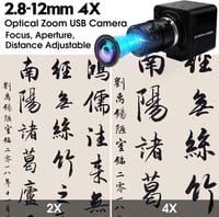ELP 1080P USB Webkamera 2.8-12mm Zoom Lencse, 60fps Széles Látószög Ipari Kamera 3