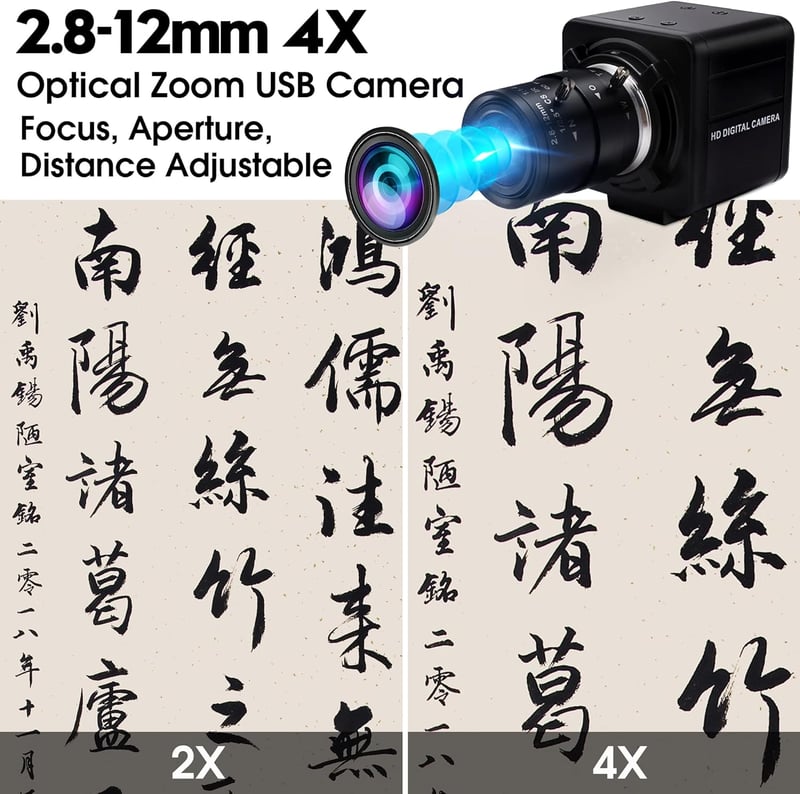 ELP 1080P USB Webkamera 2.8-12mm Zoom Lencse, 60fps Széles Látószög Ipari Kamera
