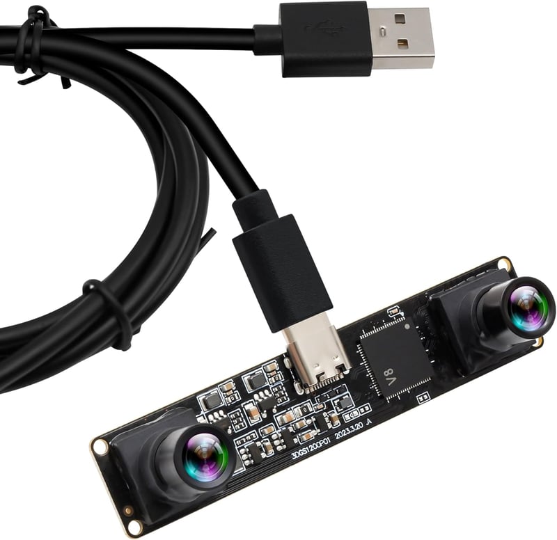 ELP 1200P 3D Stereo USB Kamera Dual Lencse 120fps Arcfelismerés QR Kód Szkenner