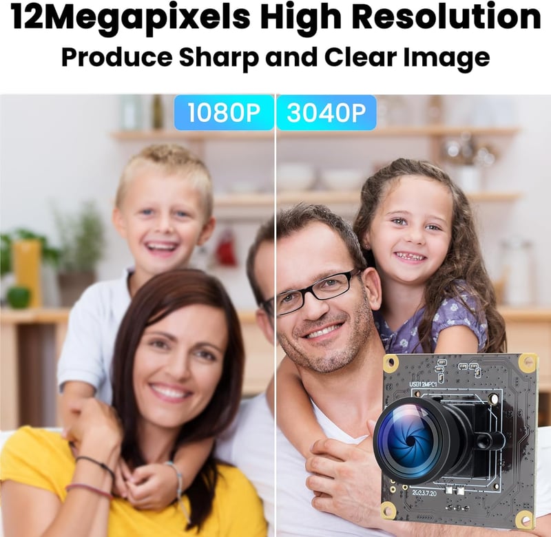 ELP 12MP 120fps USB Kamera Modul 4K Golfütés Ipari Lencse 110° Plug and Play