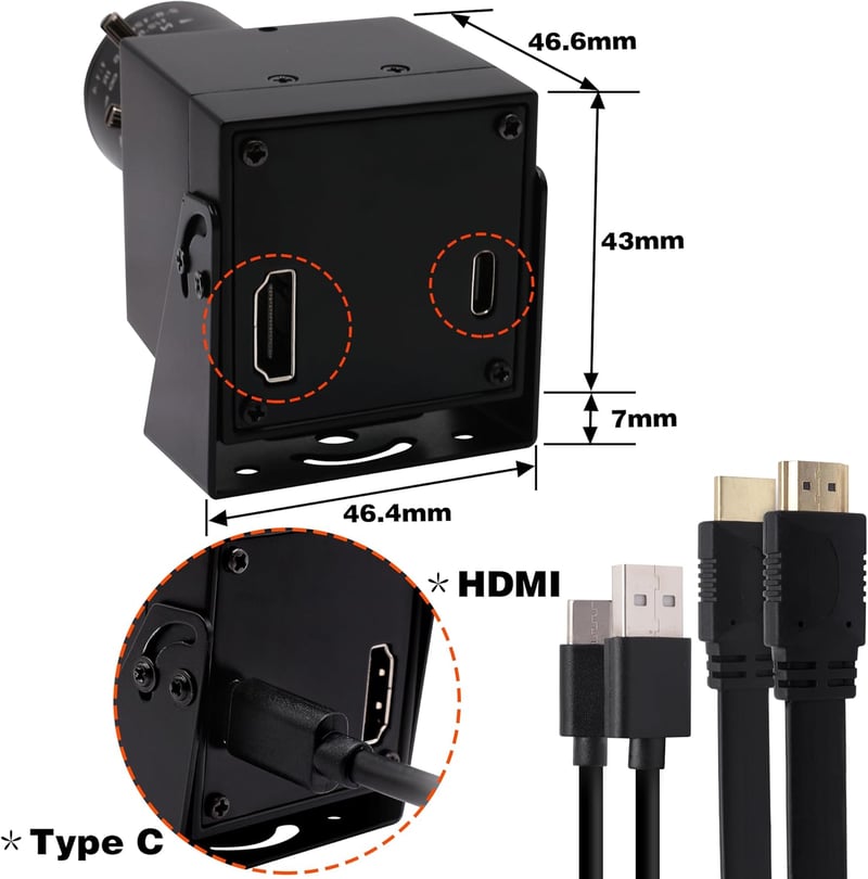 ELP 4K HDMI USB Webkamera 2.8-12mm Varifokusz Lencse, 2160P Ultra HD Kamera Élő Közvetítéshez
