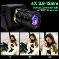 ELP 4K HDMI USB Webkamera 2.8-12mm Varifokusz Lencse, 2160P Ultra HD Kamera Élő Közvetítéshez 4