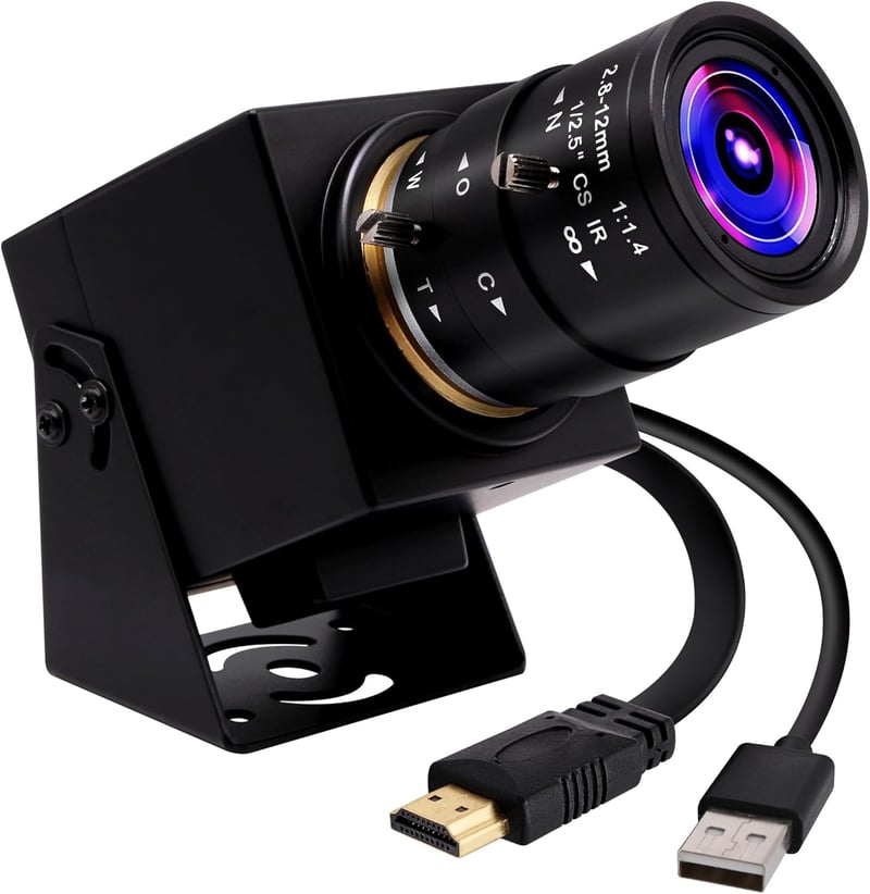 ELP 4K HDMI USB Webkamera 2.8-12mm Varifokusz Lencse, 2160P Ultra HD Kamera Élő Közvetítéshez