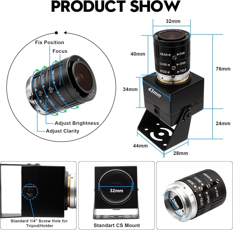 ELP 4K USB Kamera 120fps Golfütés Felvétel 12MP 3x Optikai Zoom Raspberry Pi
