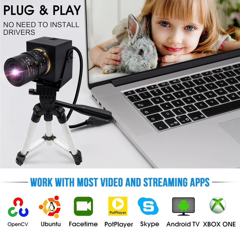 ELP 4K USB Kamera 4x Optikai Zoom 2160P Ultra HD IMX415 Szenzor Laptop Raspberry Pi