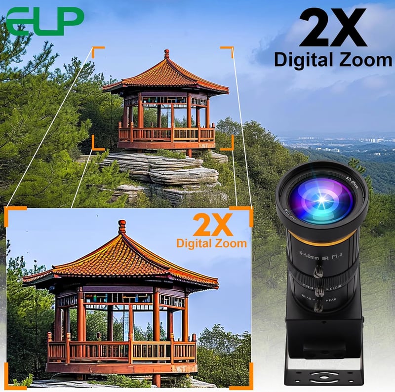 ELP 4K USB3.0 webkamera 10X zoom 5-50mm 60fps PC számítógép kamera