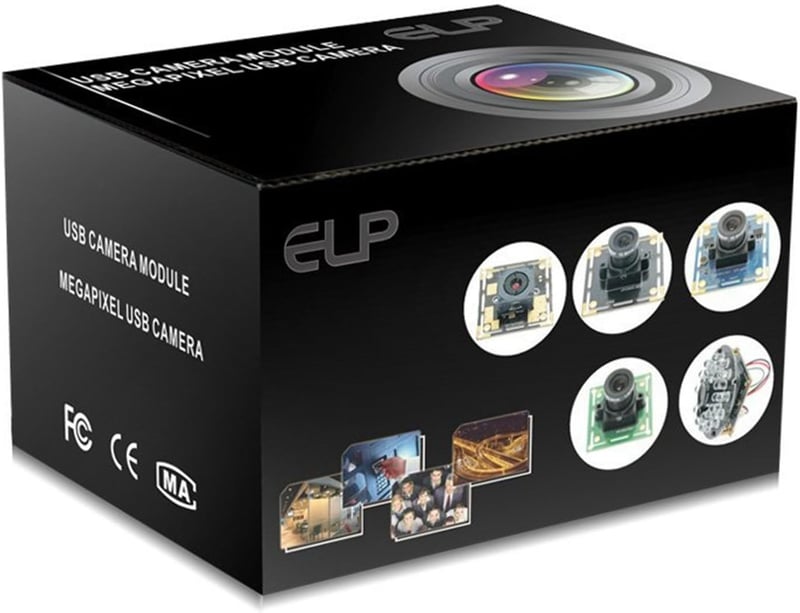 ELP 5MP OV5640 HD CMOS Webkamera Modul 170° Halszemoptikával - USB Széles Látószögű Kamera Manuális Fókusszal, Hordozható USB500W02M-L170