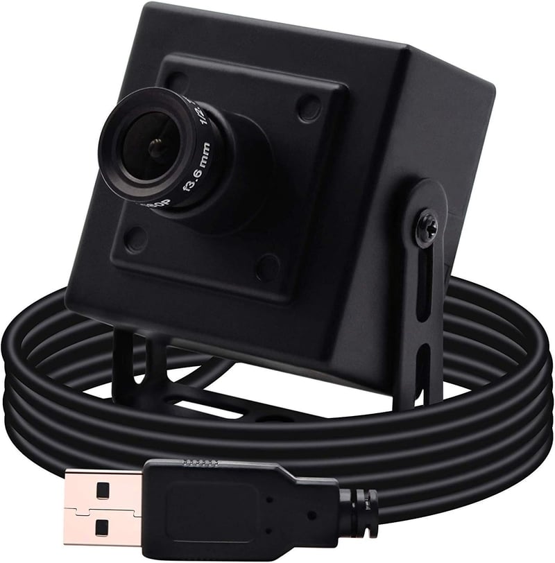 ELP 5MP USB Webkamera 2592x1944 Felbontással - 3.6mm Lencsés Fekete Alumínium Ház - Windows, Linux, Mac Kompatibilis Plug & Play Kamera