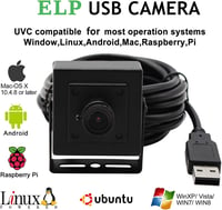 ELP 5MP USB Webkamera 2592x1944 Felbontással - 3.6mm Lencsés Fekete Alumínium Ház - Windows, Linux, Mac Kompatibilis Plug & Play Kamera 5