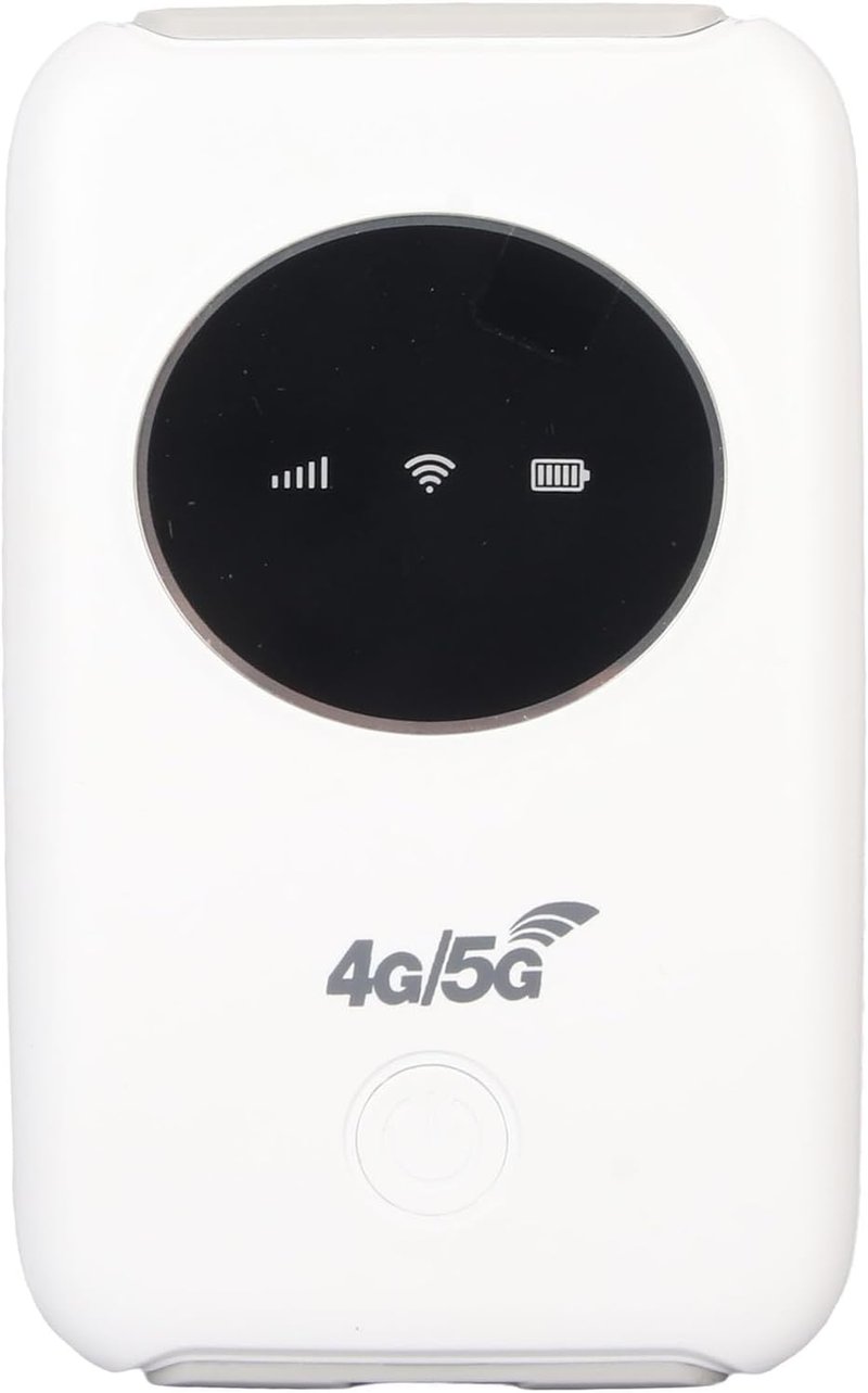 Elprico Hordozható 4G LTE WiFi Router, 300 Mbps Vezeték Nélküli Modem, SIM Kártyás, 3200 mAh Akkumulátor, Fehér