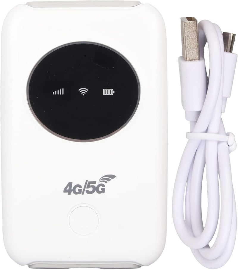 Elprico Hordozható 4G LTE WiFi Router, 300 Mbps Vezeték Nélküli Modem, SIM Kártyás, 3200 mAh Akkumulátor, Fehér